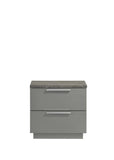 Elara Nightstand Two-Tone High-Gloss Marble & Lacquer Finish with Red Velvet-Lined Drawers and G150108692