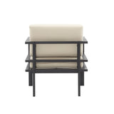 27.7'' Modern Outdoor Lounge Chair with Aluminum Frame, Weather-Resistant Cushions, Sleek Design, N767P237029B