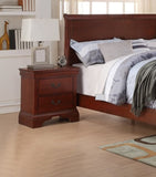 Contemporary Bedroom Furniture Nightstand Cherry Finish 2 x Drawers Bed Side Table Pine wood B011P208921