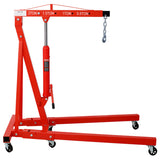 2 Ton Folding Engine Hoist Cherry Picker Shop Crane Hoist Lift, Heavy Duty Steel with 6 Iron Caster 81745190