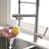 Heavy Duty Commercial Style Kitchen Sink Faucet, Single Handle Pre-Rinse Spring Sprayer Kitchen W1932P172317