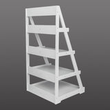 ZUN Wood Plastic 4-Tier Ladder Style Shelf Plant Stand White 01738694