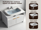 White particleboard with melamine veneer, grille thermoformed, two-door, one-shelf bathroom vanity 51480492