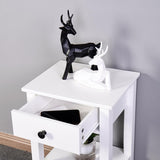 White Bathroom Floor-standing Storage Table with a Drawer 29200245