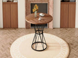 A circular dining table with a diameter of 47.3 inches, featuring 4 walnut wood grain MDF tabletops, W1151P434789