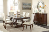 Modern Traditional Side Chairs Set of 2 Off-White Fabric Upholstered Back Seat Nailhead Trim Dark B011P168820