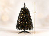 Black Small Pre Lit 4 Foot Christmas Tree with 50 Warm White LED, Flame Retardant PVC Foliage, 27413573