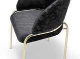 Onyx Modern Style 2PC Chairs made with Velvet fabric and Gold coated metal Legs - Black B009P332650