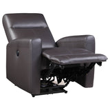 Brown Power Recliner with Square Armrest B062P184510
