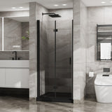 Goodyo 34"x 72" Bifold Frameless Glass Shower Door 1/4 inch Tempered Clear Glass Pivot Swing Shower D163102095