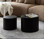 ZUN Nested table set 2 pieces, MDF coffee table set Living room/lounge area, black W2085123990