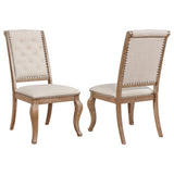 Cream and Barley Brown Tufted Back Dining Chair B062P153696