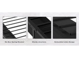 Corner Bed Frame Twin Daybed with Storage Drawers, Metal Platform Bed Frame with LED Light, Black W311P433476