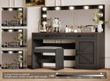 43.4"Makeup Vanity Table, Makeup Table with Large Mirror and 11 LED Light , Brightness Adjustable, W2386P199525