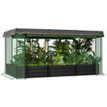 ZUN Gray Raised Garden Bed with Crop Cage and Shade Cloth 90.5" W x 43.25" D x 43.25" H 77136528