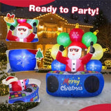 6ft Xmas Inflatable DJ Santa - RGB LED Orbs Music Mute Mode Stakes/Ropes Quick Setup Outdoor Party 68151189