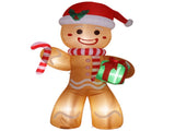 8ft 15W 5 LED Lights Gingerbread Man Holding Gift Garden Gingerbread Man Decoration 62839589
