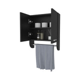 ZUN Goodyear Medicine Cabinet in Melamine With a Towel Bar, Black B128P237153