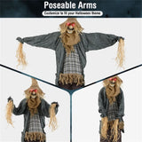 7ft Life-Size Animated Halloween Scarecrow - Sound-Activated 28912663