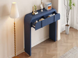 TREXM Modern Console Table with 2 Storage Drawers, Fluted Entryway Table with Rounded Silhouette for N715P196580M