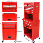 ZUN High Capacity Rolling Tool Chest with Wheels and Drawers, 6-Drawer Tool Storage Cabinet--RED 21764818