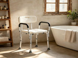 Adjustable Shower Chair with Back, 350 LBS Non-Slip Bath Bench for Bathtub & Bathroom 58933553