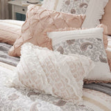 9 Piece Cotton Percale Comforter Set Blush Queen B03597157