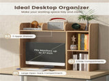 Natural Desktop Bookshelf for 27''/68.58cm Monitor, 93.9825.4073.66cm Engineered Wood Desk Hutch 81621000