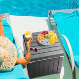 10 Gallon Cooler Side Table, Portable Ice Chest with Built-in Handle, Multifunctional Ice Cooler 42415193