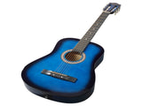 Blue 38-inch Round Acoustic Guitar with Picks, Strings, Capo, Case, Tuner, and Strap 85491227
