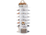 Rotating Shoe Rack Tower, 7-Tier Spinning Shoe Rack, Free Standing 360&deg Revolving Shoe Organizer, 84038263