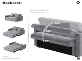 Corduroy Double Sleeper Sofa With Pull-Out Bed, 2 Pillows & Side Storage Pocket 33207990
