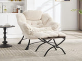 Lazy Chair with Ottoman, Modern Lounge Accent Chair with Armrests and a Side Pocket, Leisure W640P271553