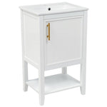 ZUN 20" Bathroom Vanity with Sink, Bathroom Cabinet with Soft Closing Door, Storage Rack and Open Shelf, 13067302