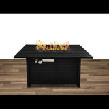 24" H x 54" W Steel Outdoor Fire Pit Table with Lid B120P204387