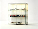 () 2-Door 3-Tier Display Cabinet with Top LED Lighting Storage Cabinet with 01255946
