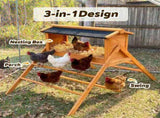 Chicken Nesting Box with Asphalt Roofing, Perch for Coop, Nesting Boxes with Swing, 56678697