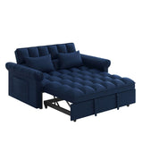 Loveseats Sofa Bed with Pull-out Bed,Adjsutable Back-Blue W487P263843