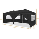 ZUN 10'x20' Folding Canopy with 6 Removable Sidewalls Outdoor Event Shelter UPF 50+ Gazebo Portable W2185P191608