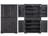 71" Tall Kitchen Pantry Cabinet with 3 Pull Out Cabinet Organizers, Farmhouse Embossed Texture 50024096