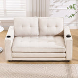 3-in-1 Upholstered Futon Sofa Convertible Sofa bed,Foldable Tufted Loveseat with W2325P195865