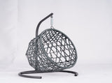 Cat Swing Bed with Stand & Cushion, Cat Egg Chair with Rattan Wicker Appearance, Indoor Hanging 70942259