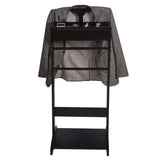 Black Portable Garment Rack,Clothes Valet Stand with Storage Organizer W76056838
