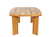 71" Outdoor Acacia Wood Dining Table, Teak Finish, Rounded End Rectangular Patio Wooden Table for N762P506193D