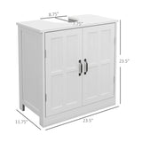 Bathroom Sink Cabinet, Pedestal Sink Cabinet with Adjustable Shelf, White-AS 25673696