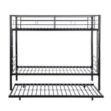 Twin Over Twin Metal Bunk Bed with trundle Black W2297P293753