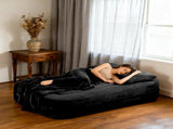 Convertible Sofa Bed with Blanket, Boneless Cloud Couch Queen Scott Fabric for Living Room Bedroom, 07805467