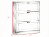White 3-Flip-Drawer Narrow Shoe Cabinet, 12-Pair Capacity, for Entryway Hallway 64092034