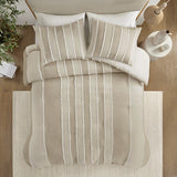 Full/Queen 3 Piece Striped Cotton Duvet Cover Set B035P217803