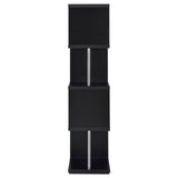 Black and Chrome 4-Tier Bookcase B062P153775